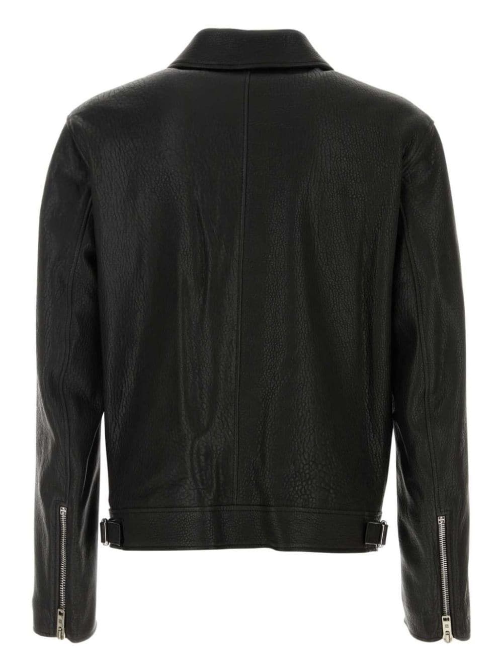 zip-pocket leather jacket - 2