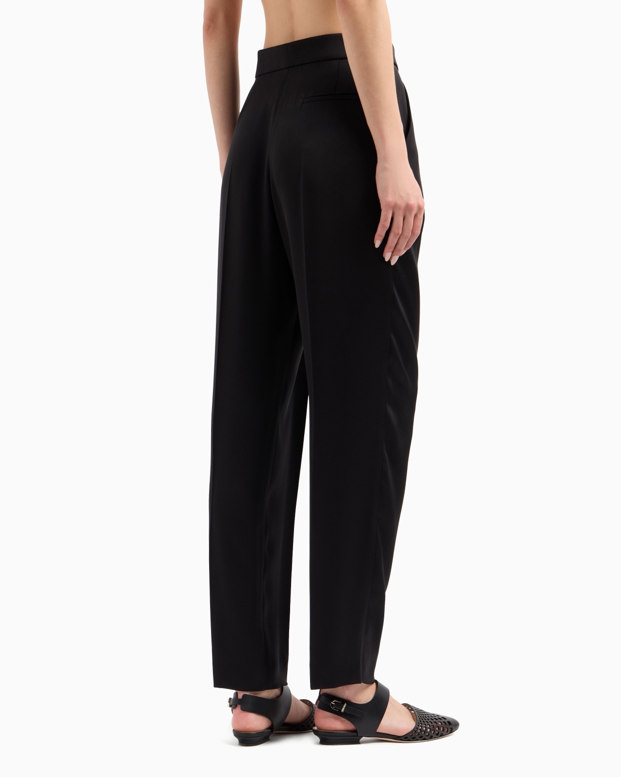 SILK CADY TROUSERS WITH PLEATS - 3