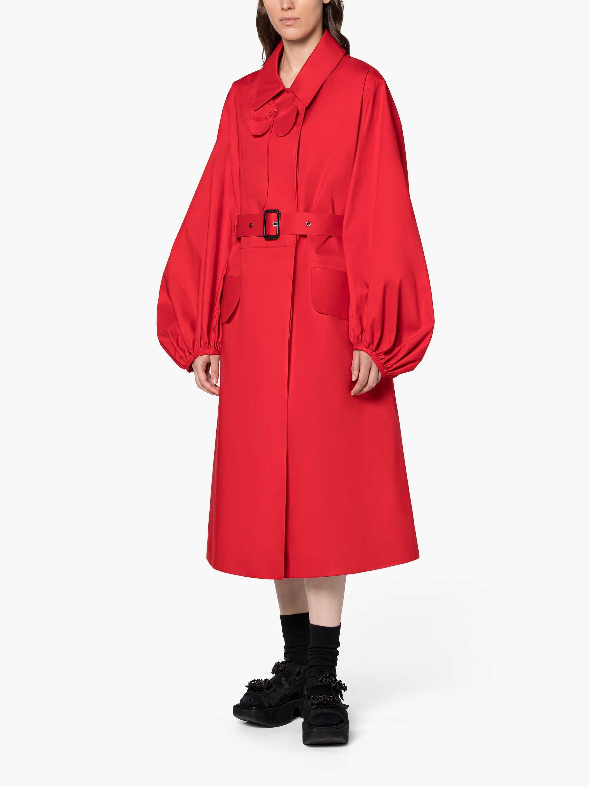 CECILIE BAHNSEN HELEN POPPY BONDED COTTON COAT - 2