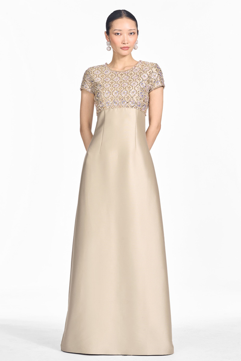 EMBELLISHED AMSTERDAM GOWN - CRYSTALINE PEWTER 1