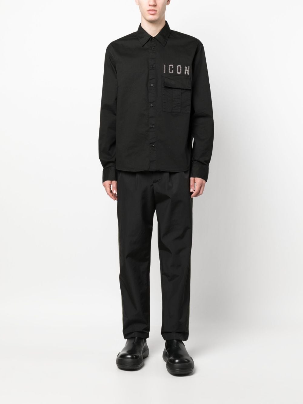 slogan-embellished long-sleeve shirt - 2