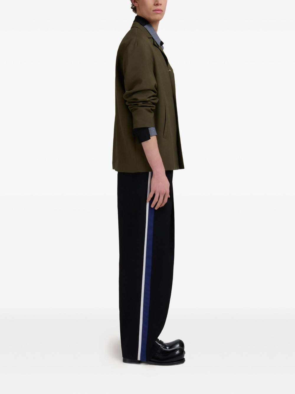 virgin wool straight-leg trousers - 3