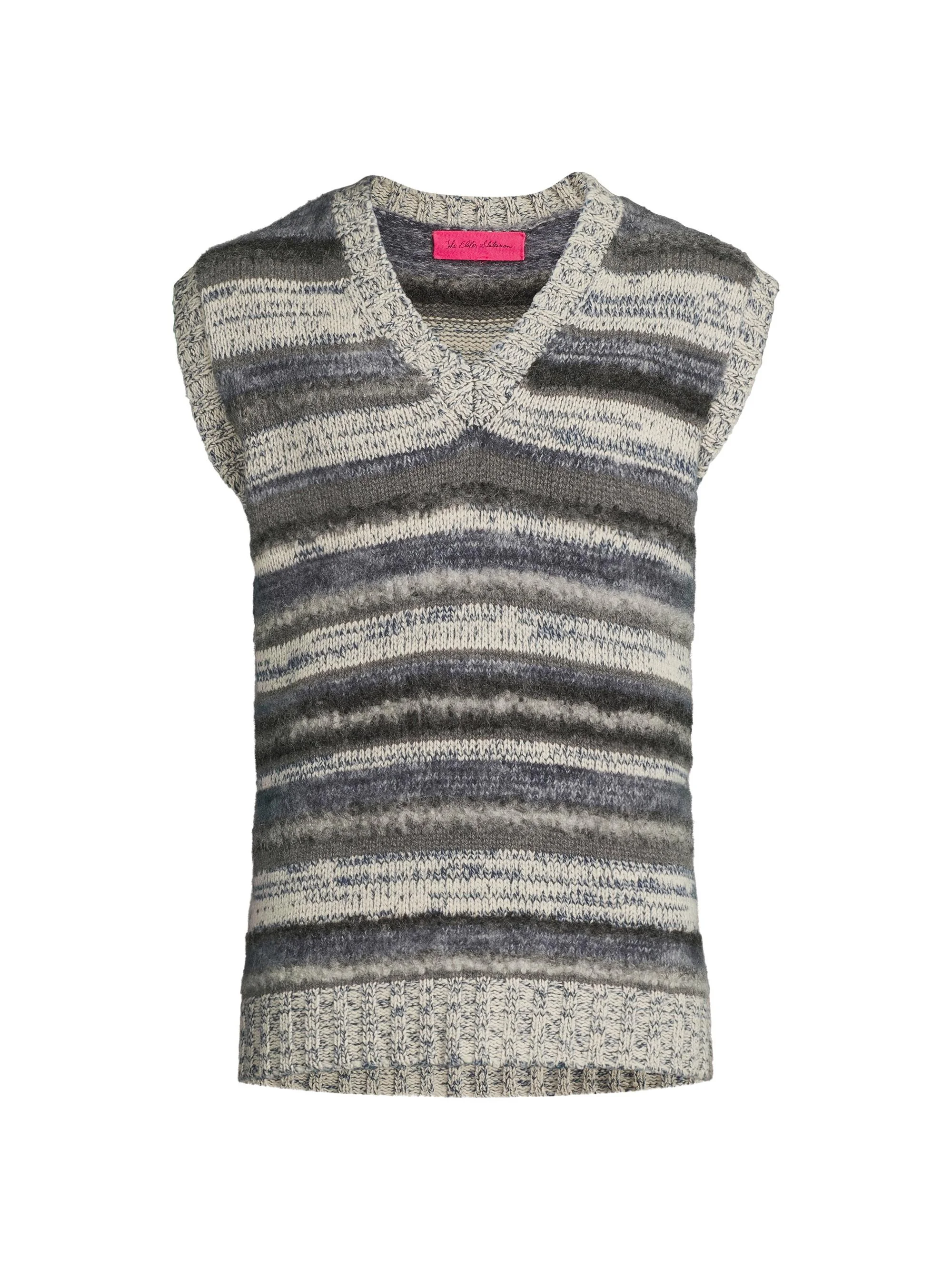 Men's Boucle Mix Stripe Sweater Vest - 1