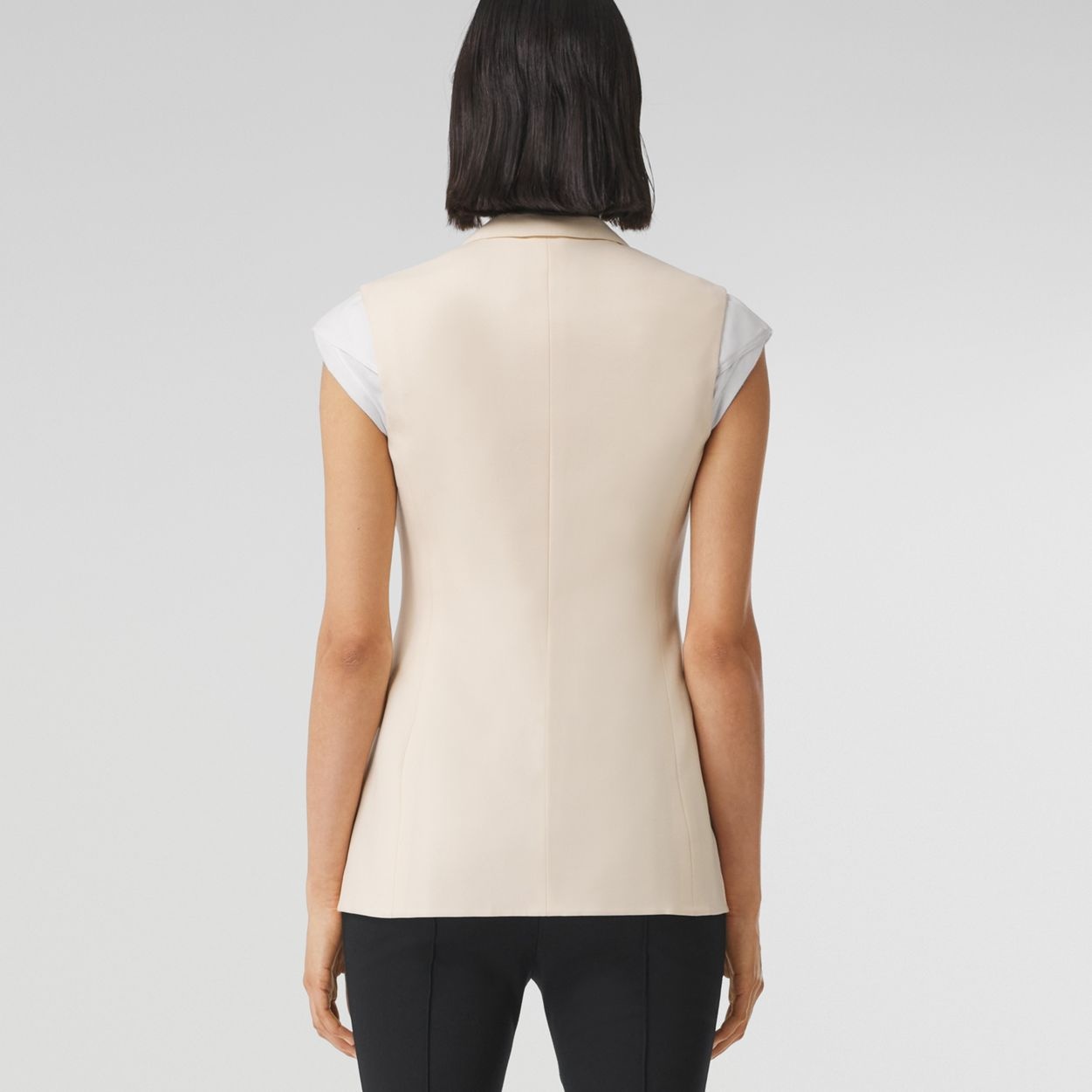 Sleeveless Wool Tailored Jacket - 4