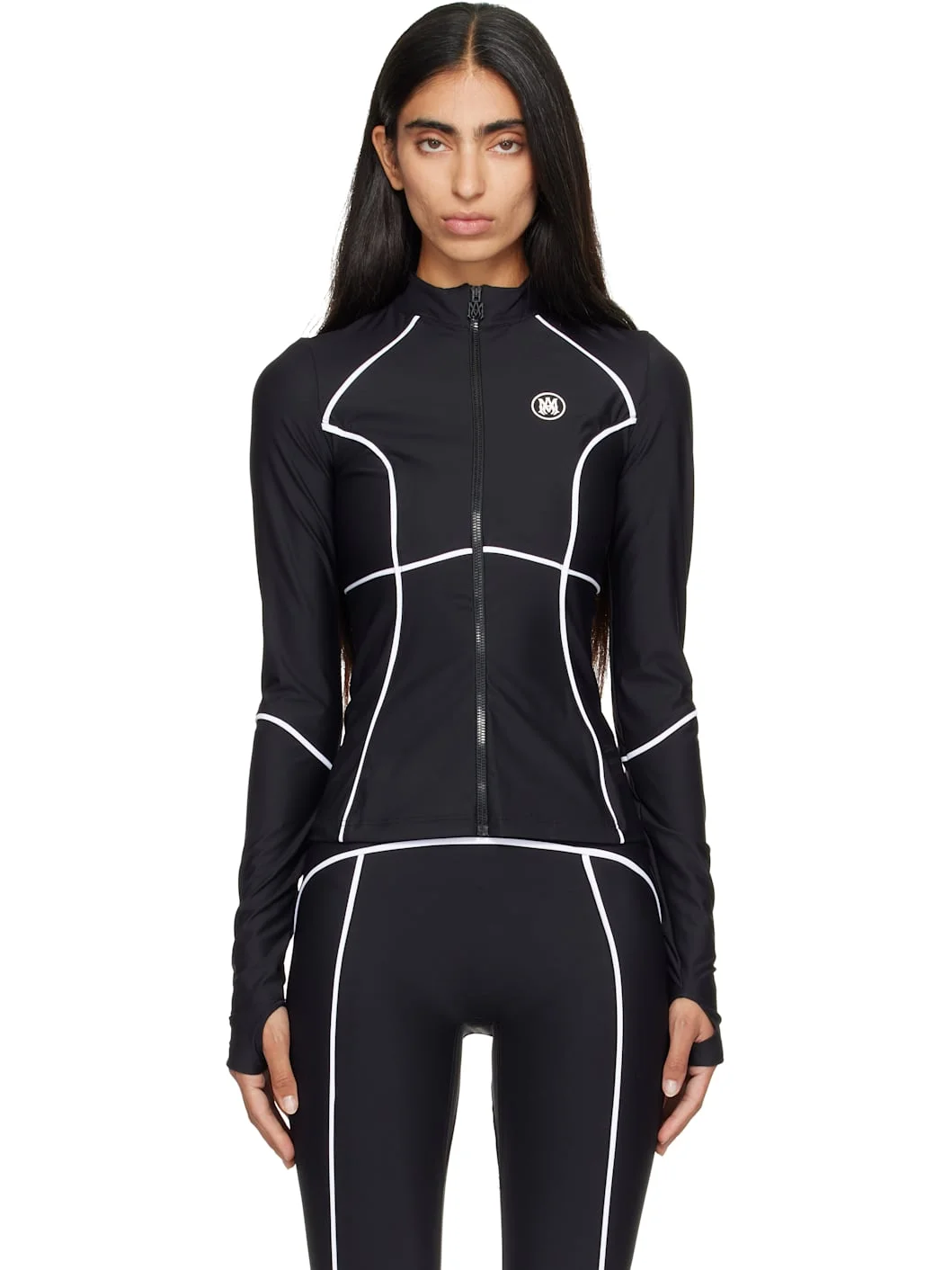 Black MA Zipped Track Jacket - 1