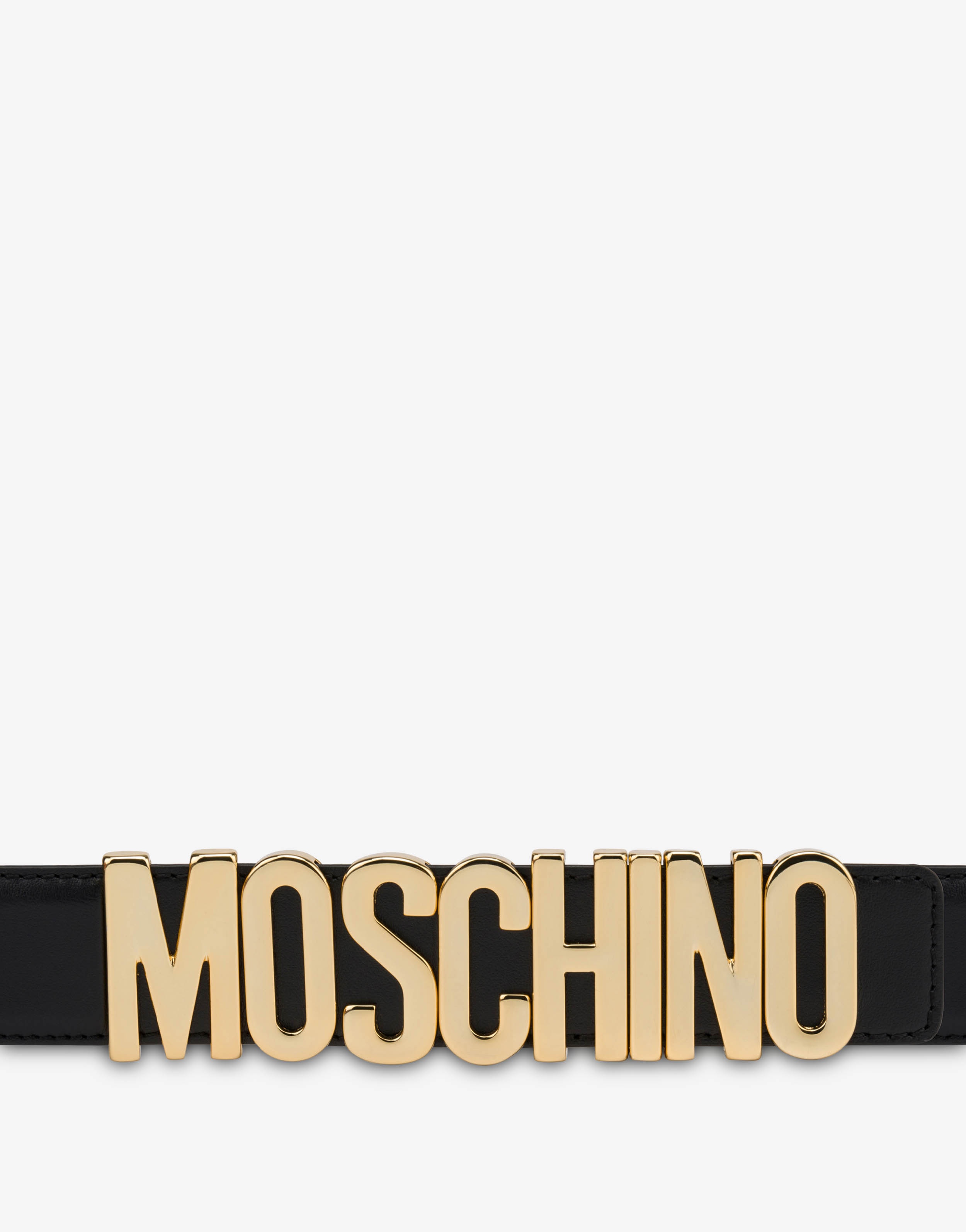 BELT IN LEATHER WITH LOGO - 1