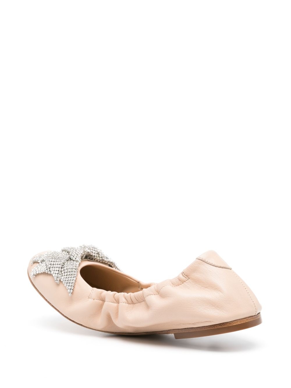 rhinestone-bow ballerina shoes - 3