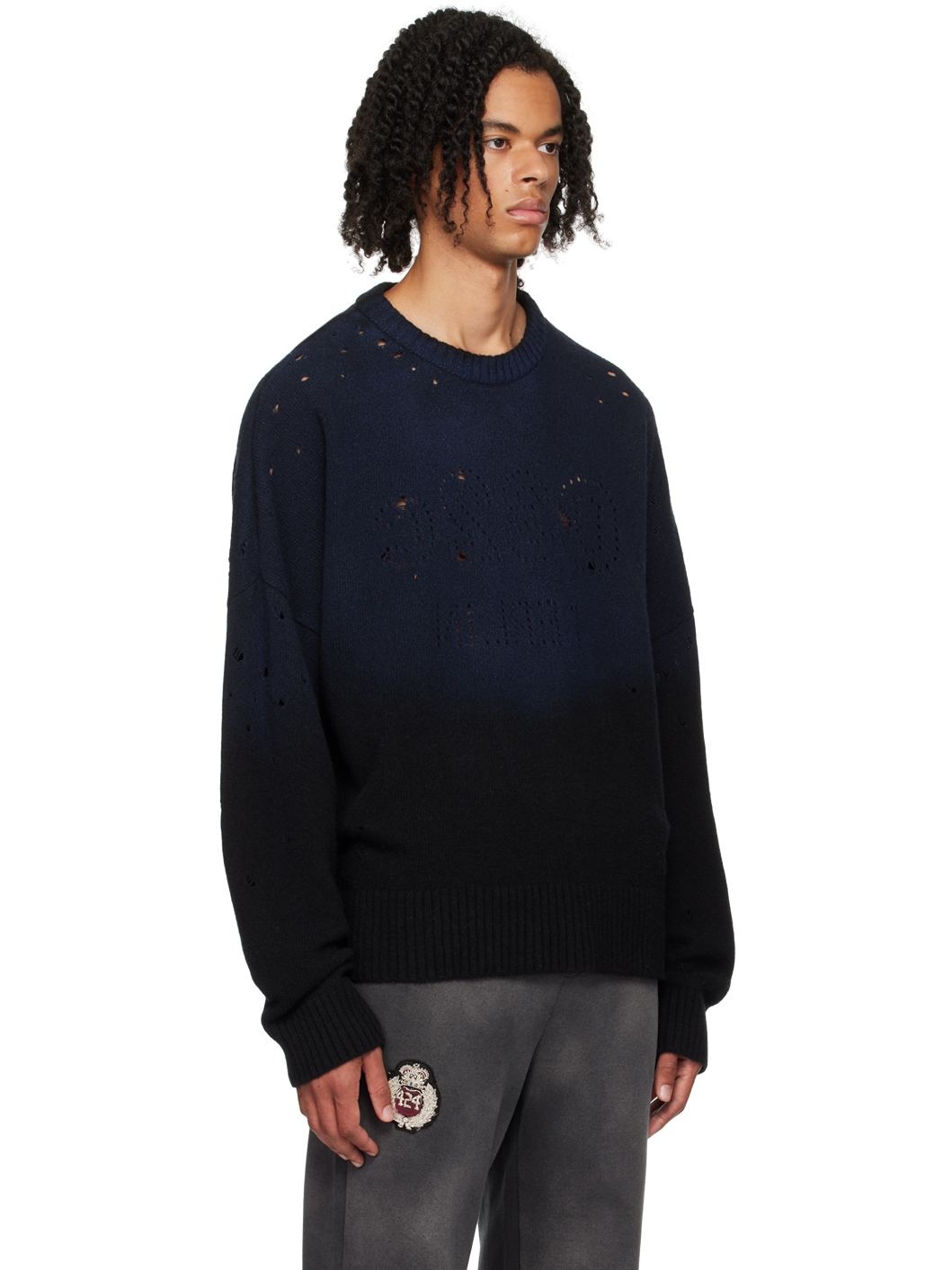 Black & Blue Lazer Selfie Sweater - 2