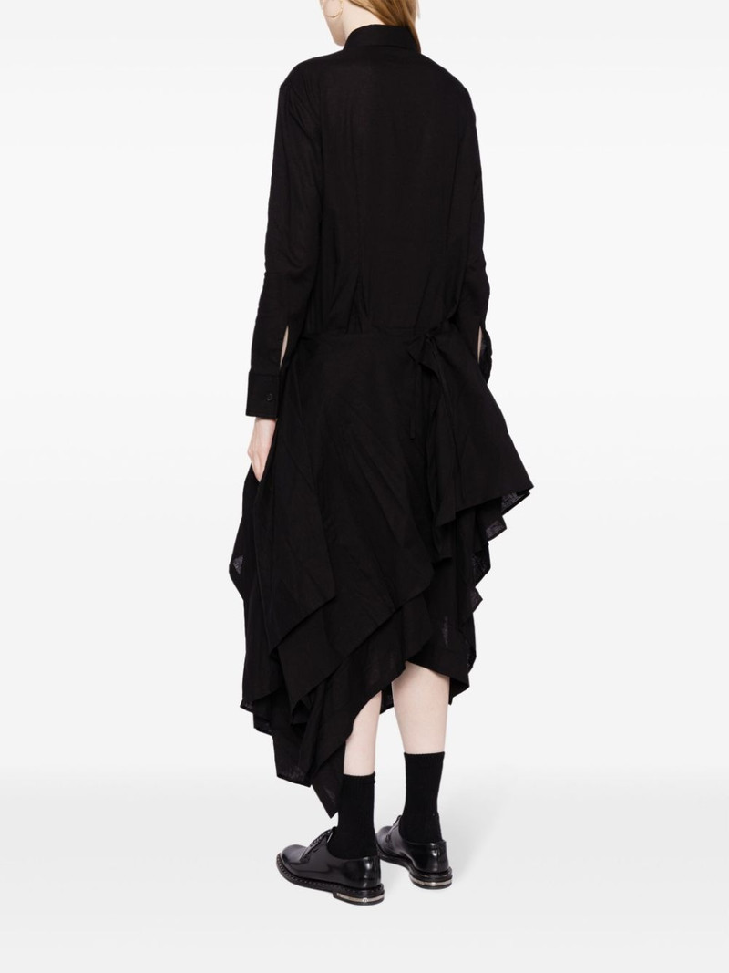 asymmetric ruffled midi shirtdress 4
