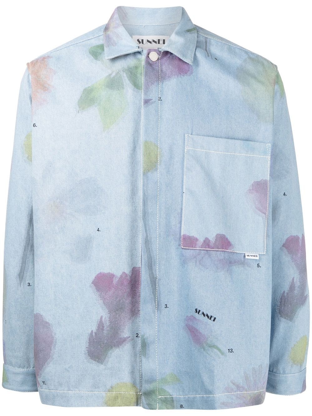 faded floral-print shirt - 1