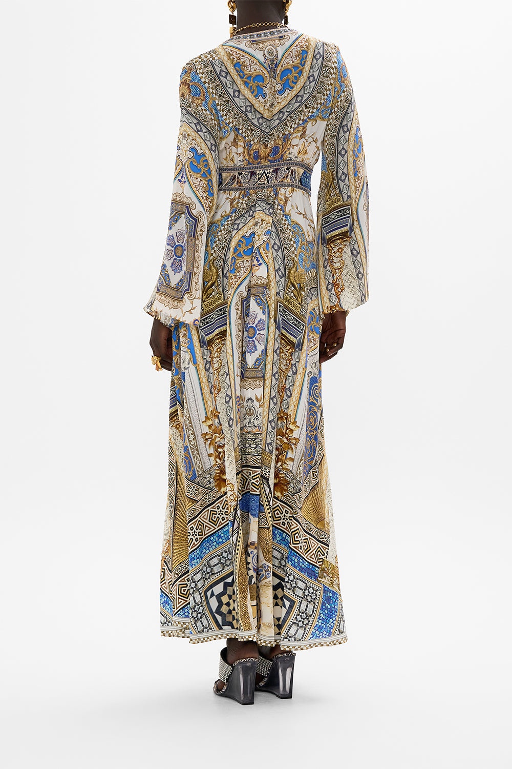 KIMONO SLEEVE DRESS WITH SHIRRING DETAIL - 3