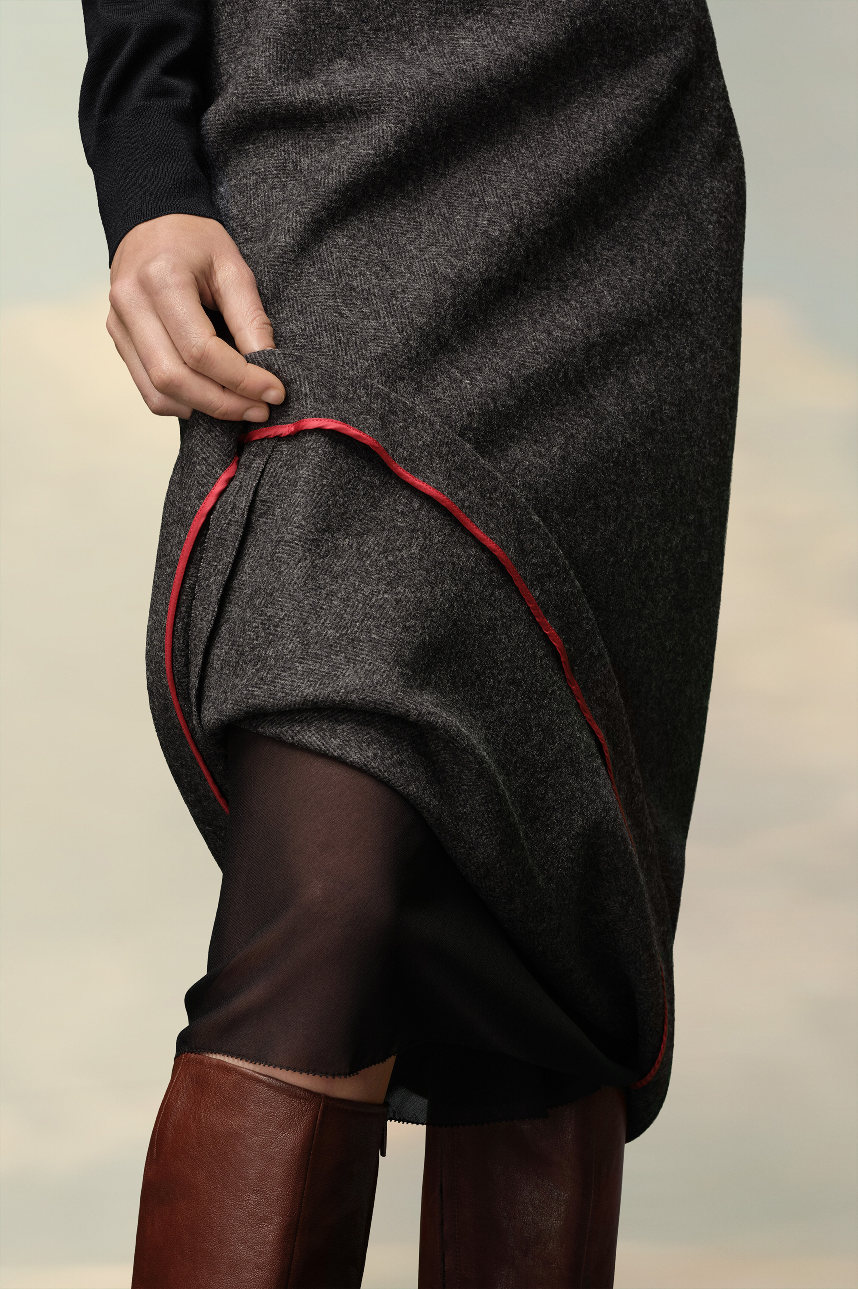 Herringbone A-Line Skirt - 6
