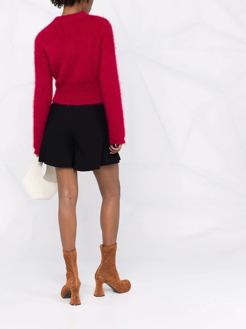Strong Silhouette peplum-hem crepe shorts 6