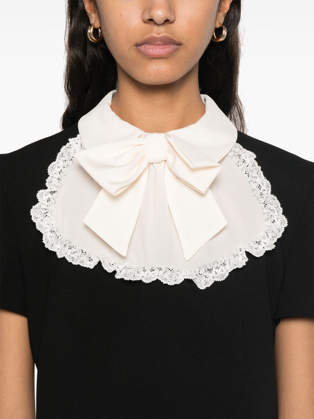 jabot-collar crepe mini dress - 5