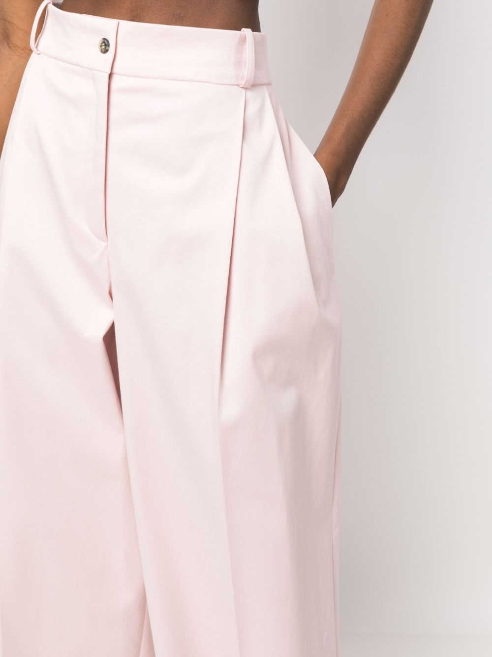 high-waisted wide-leg trousers - 10
