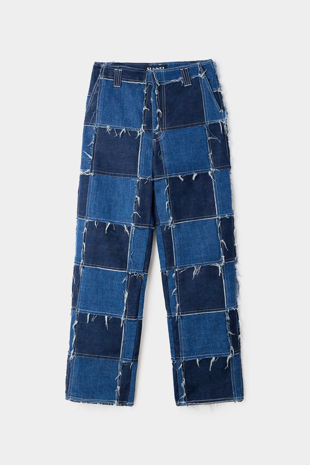 PATCHWORK STRAIGHT PANTS / denim - 1