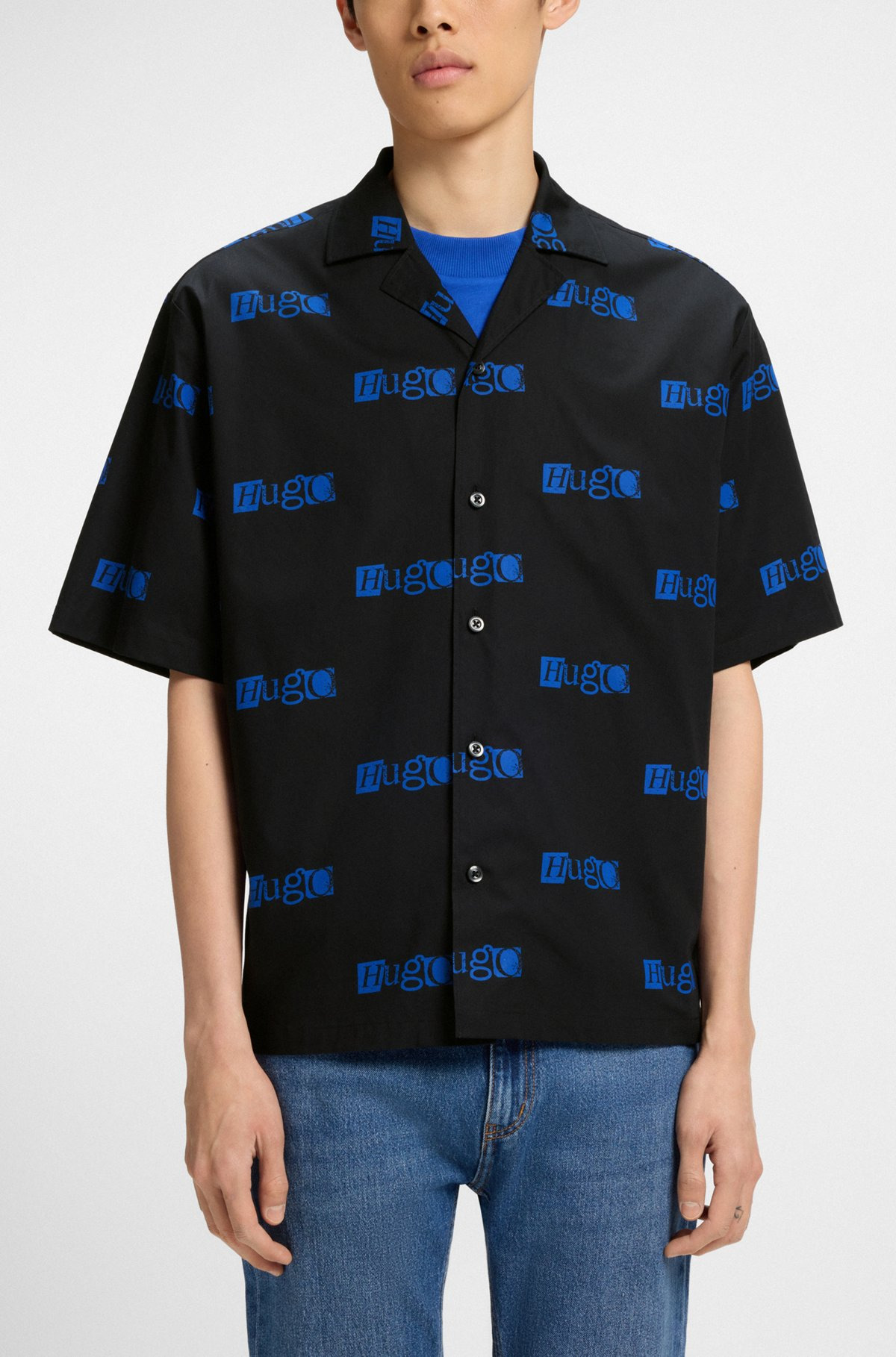 RELAXED-FIT SHORTS IN PRINTED COTTON POPLIN - 6