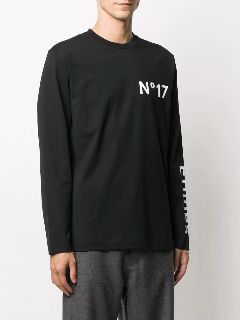 long sleeve logo print T-shirt - 3