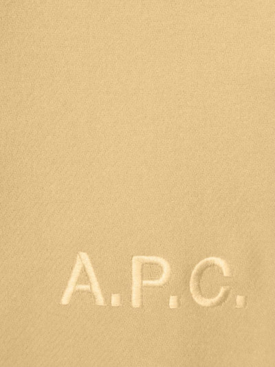 A.P.C. logo-embroidered fringed scarf outlook