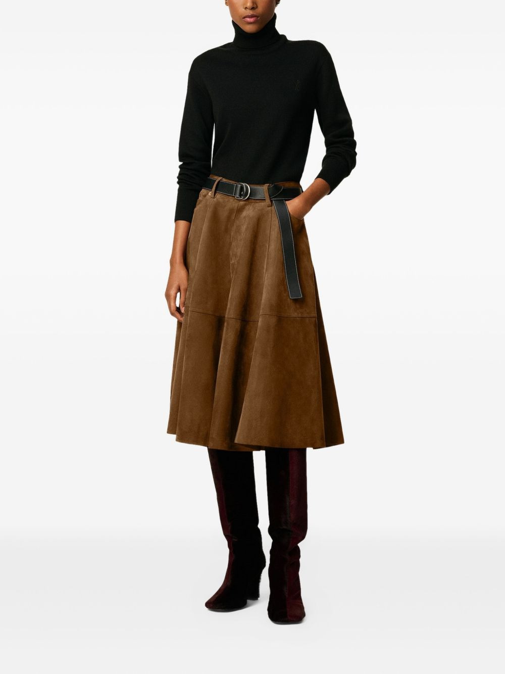 heart-embroidered turtleneck sweater - 2
