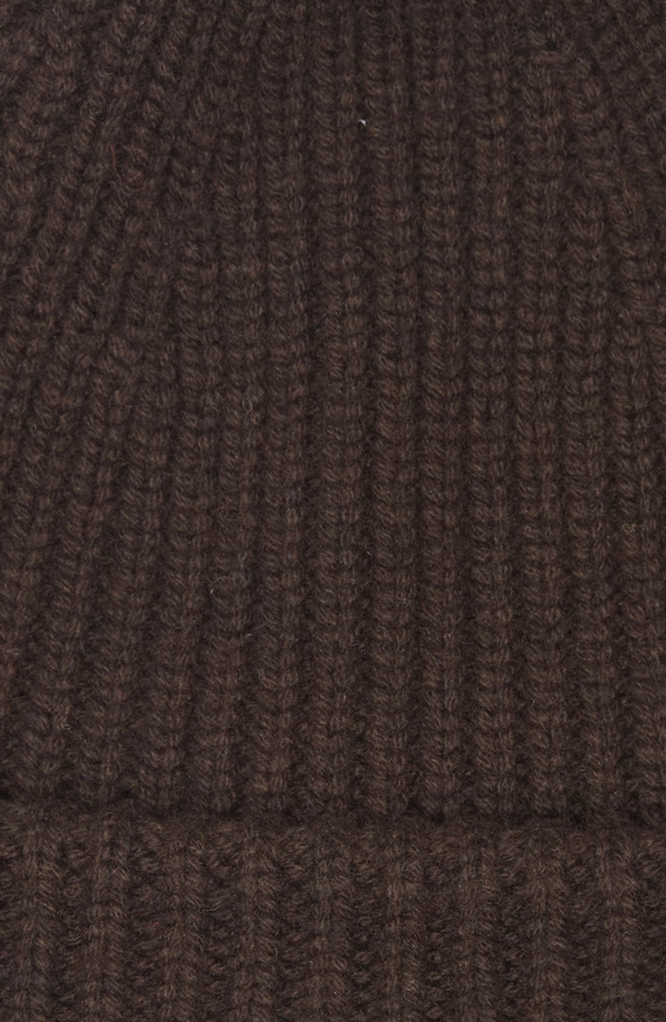 Moncler Logo Patch Virgin Wool & Cashmere Beanie in Dark Brown at Nordstrom - 4