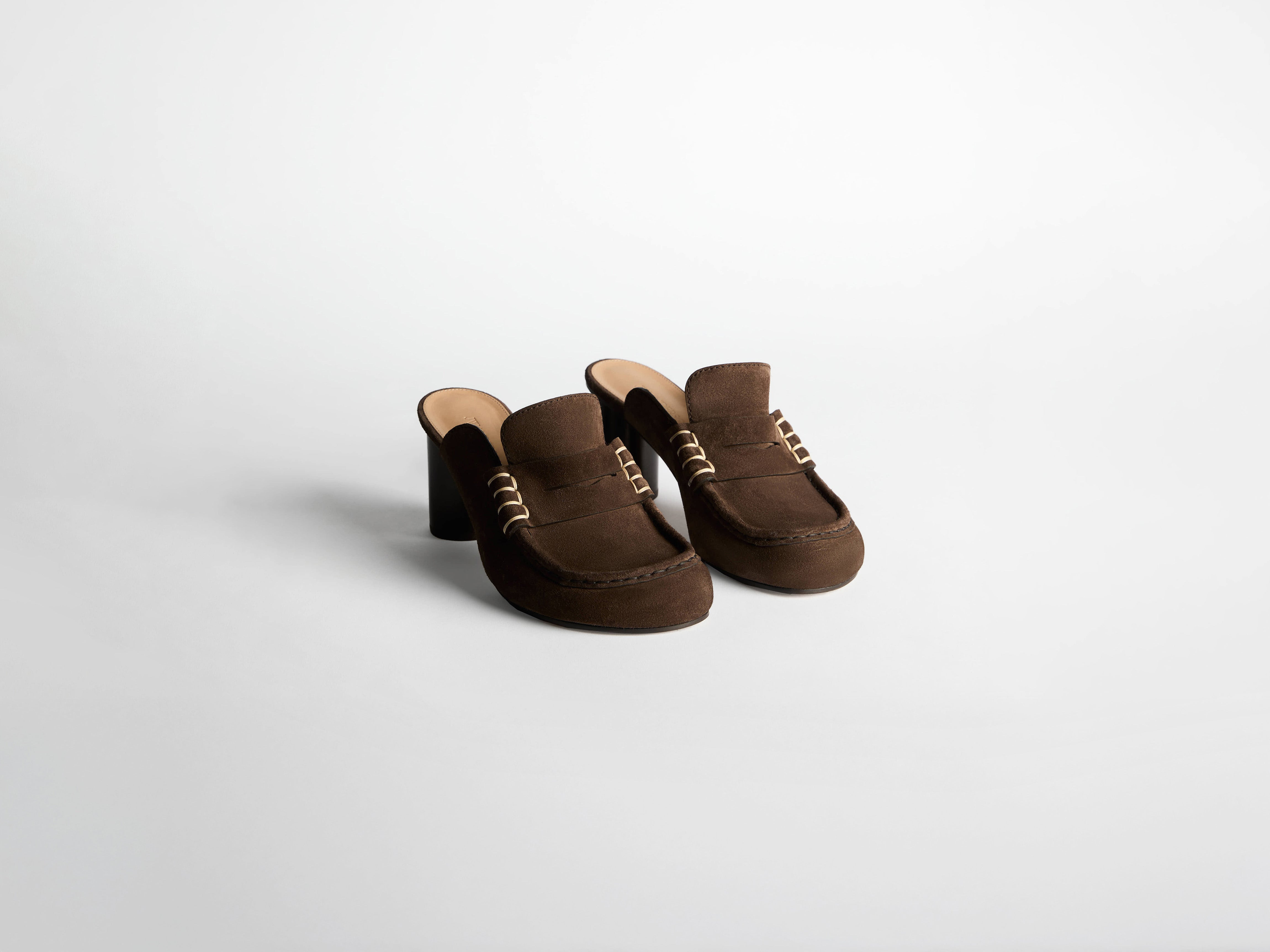 WOMENS LOAFER MULE SANDAL IN CHOCOLATE BROWN - 2