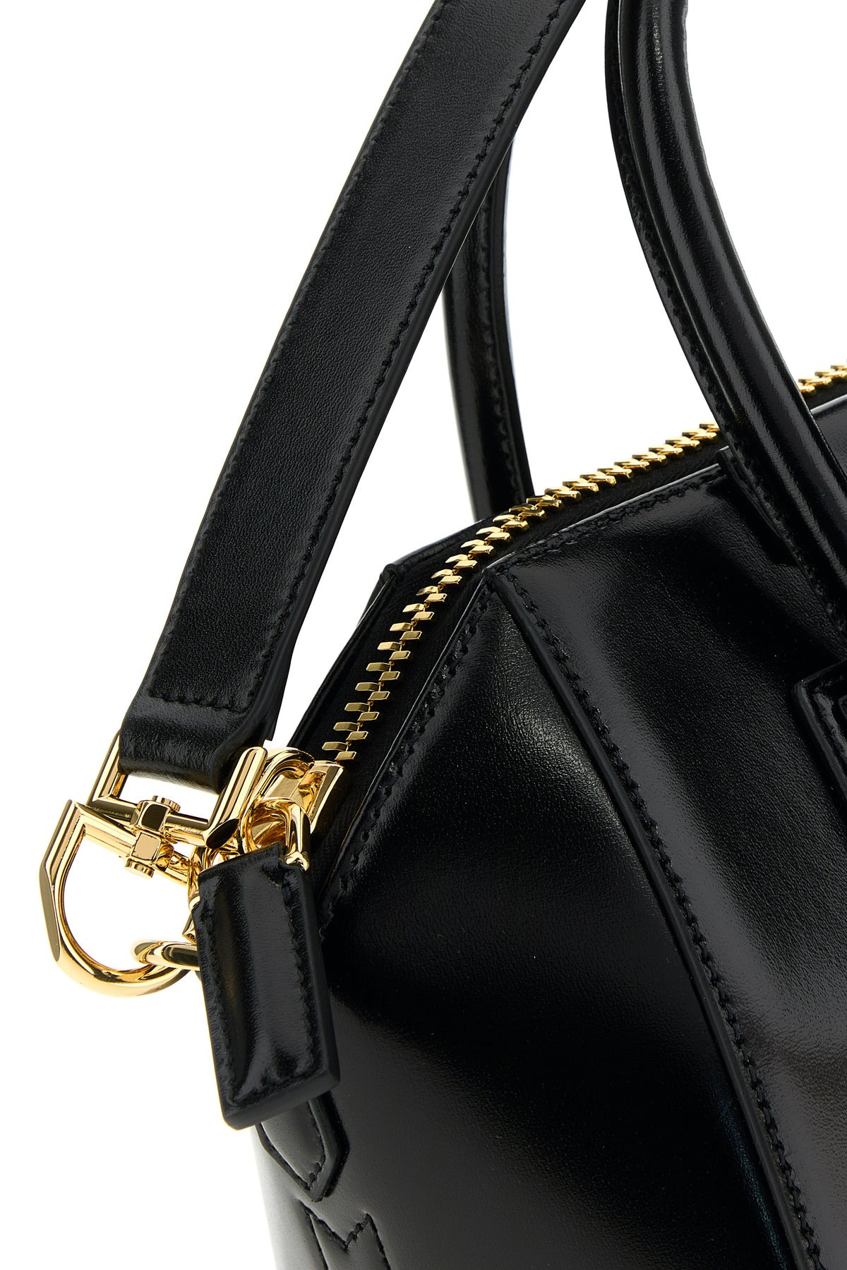 Black leather small Antigona handbag - 4