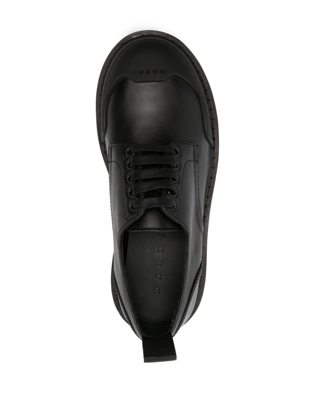 logo-tab lace-up shoes - 4
