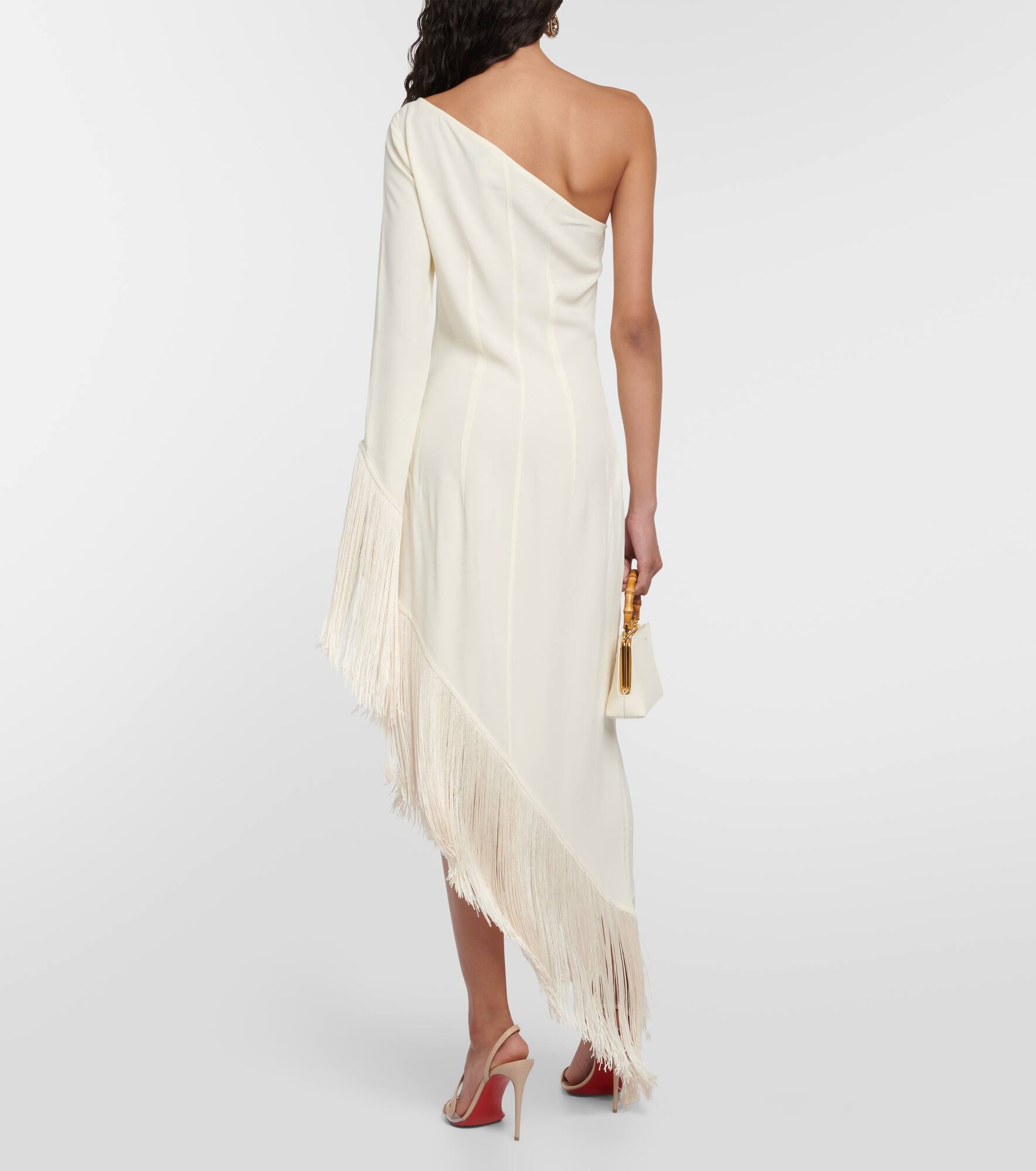 Aventador fringed one-shoulder midi dress - 3