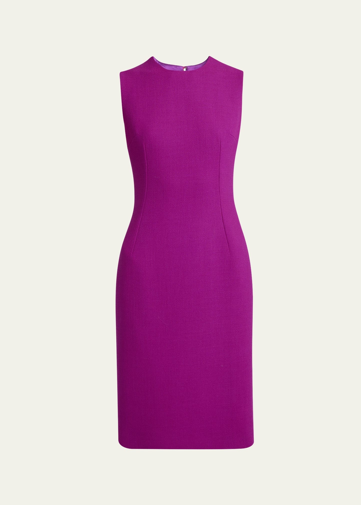 Sheath Crepe Wool Dress - 1