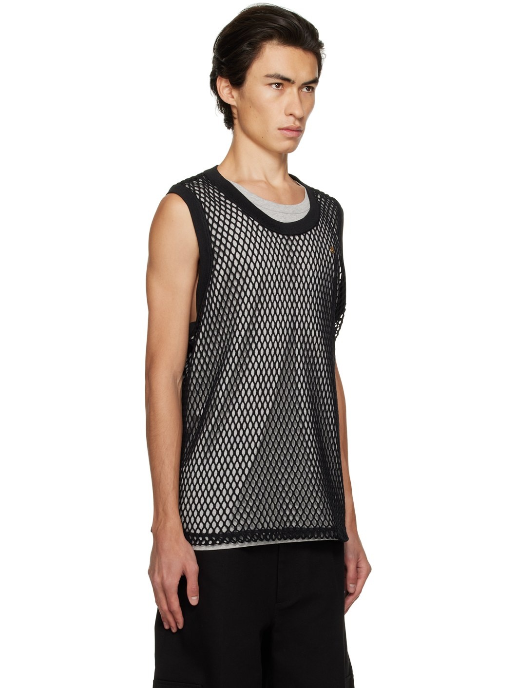 Black & Gray Honeycomb Tank Top Set - 2