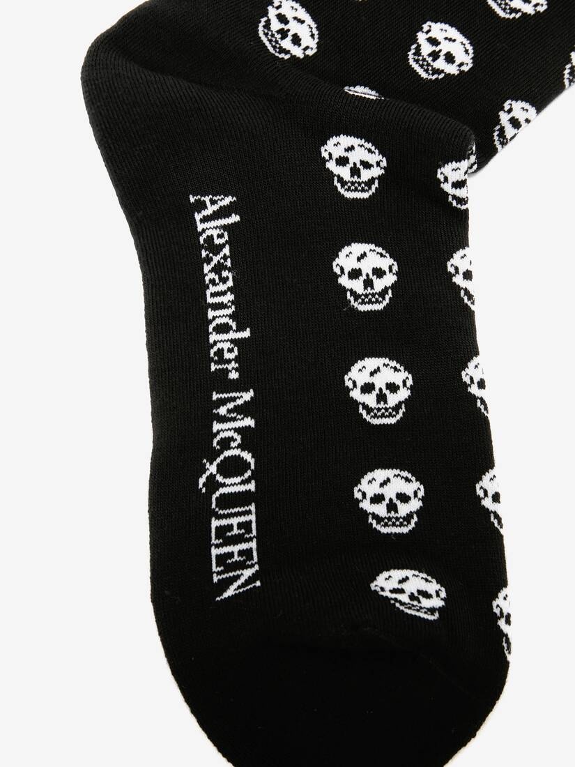 Men's Short Skull Socks in Black - 2