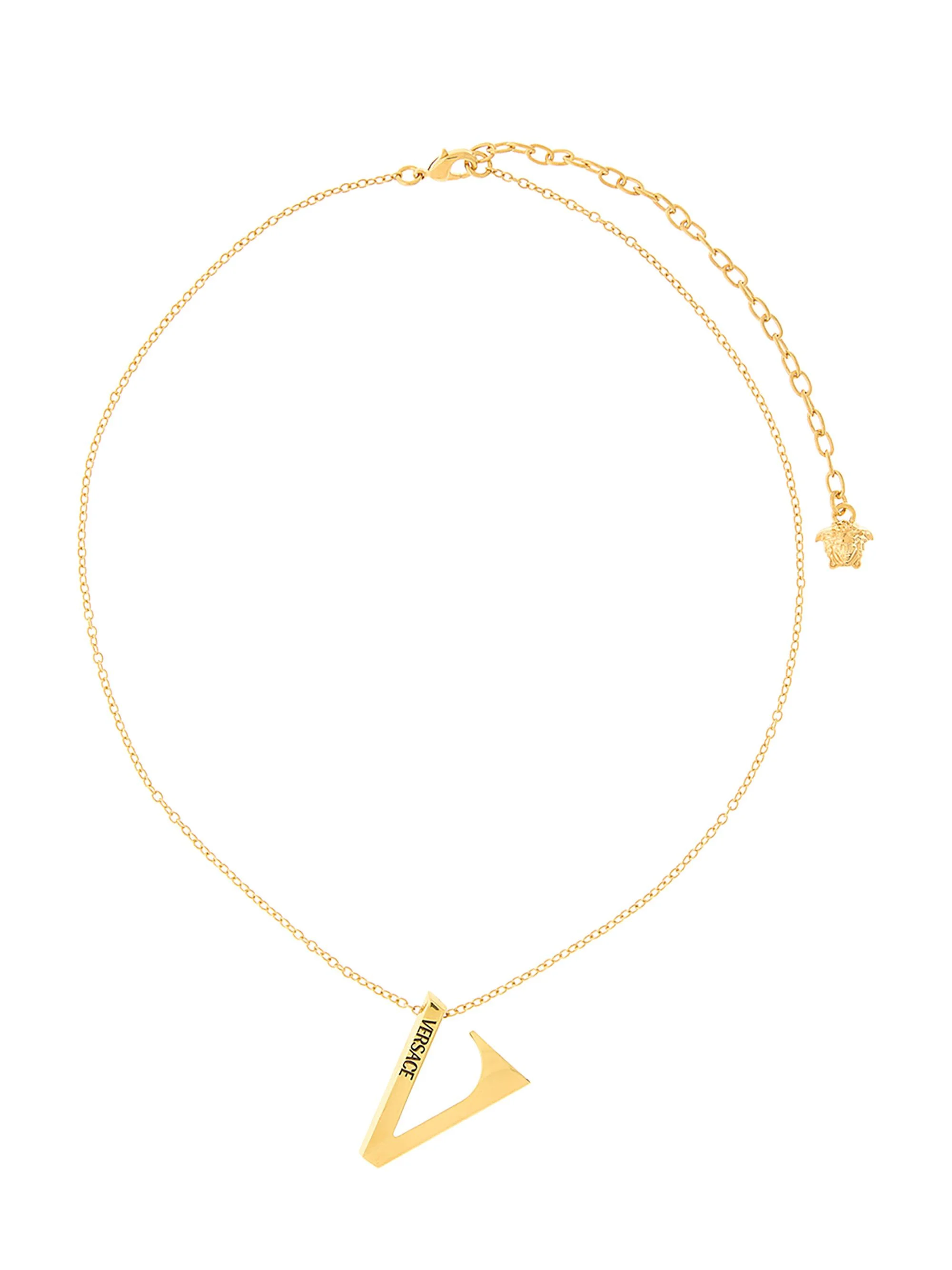 Women's V Goldtone Pendant Necklace - Versace Gold - 1