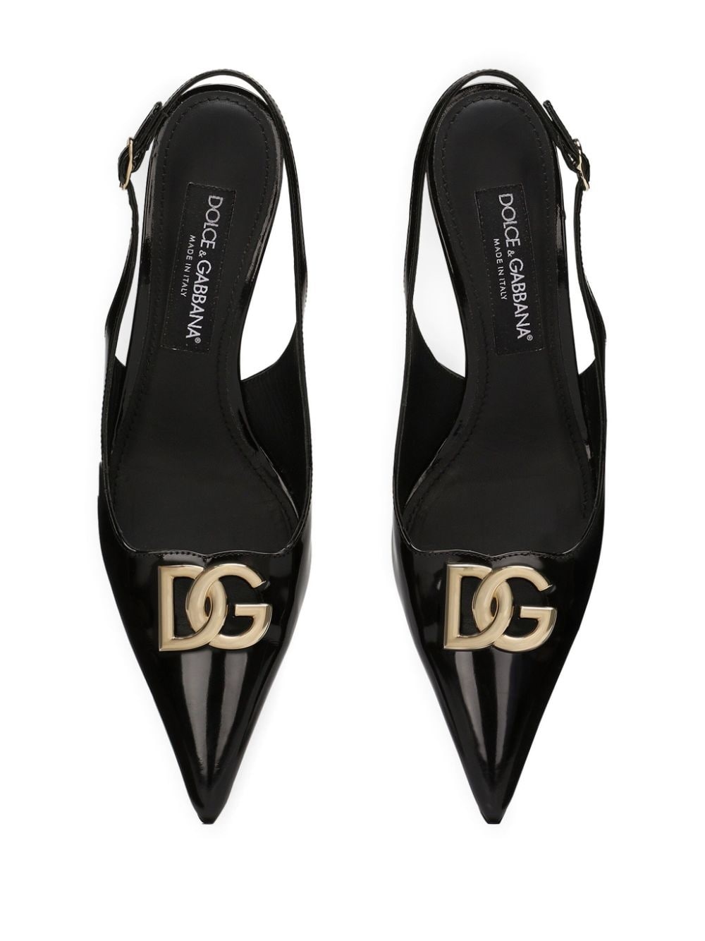 60mm logo-plaque slingback pumps - 4