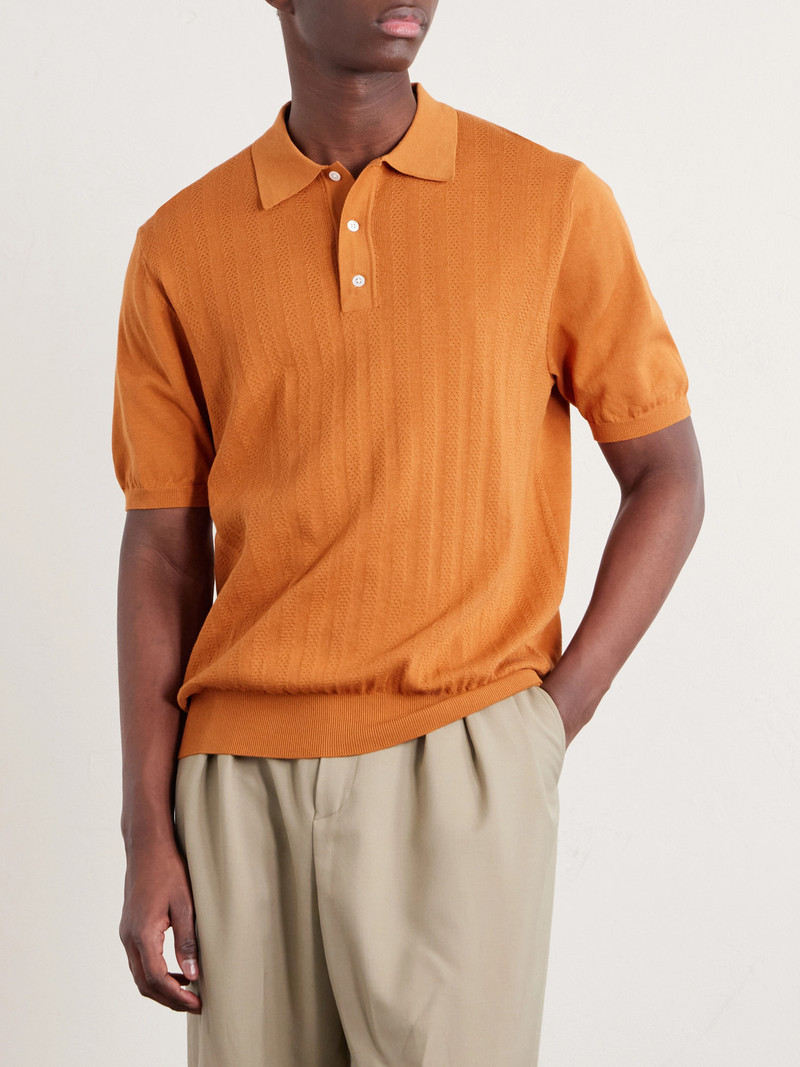 Pointelle-Knit Cotton Polo Shirt 3