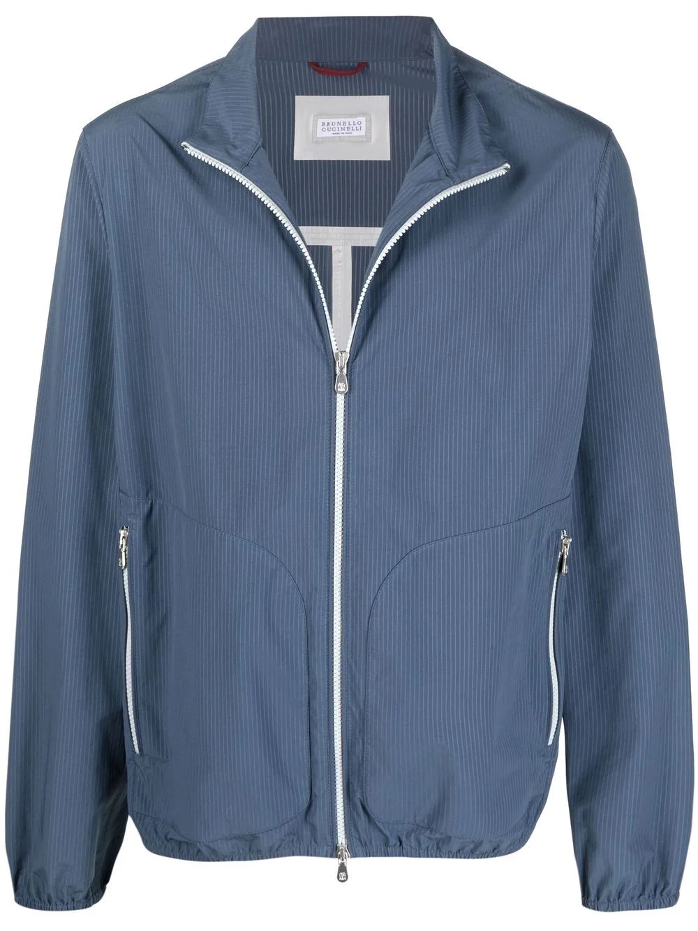 striped zip-up lightweight jacket - 1