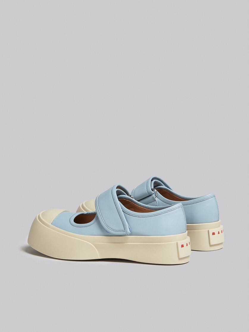 LIGHT BLUE NAPPA LEATHER MARY JANE SNEAKER - 3