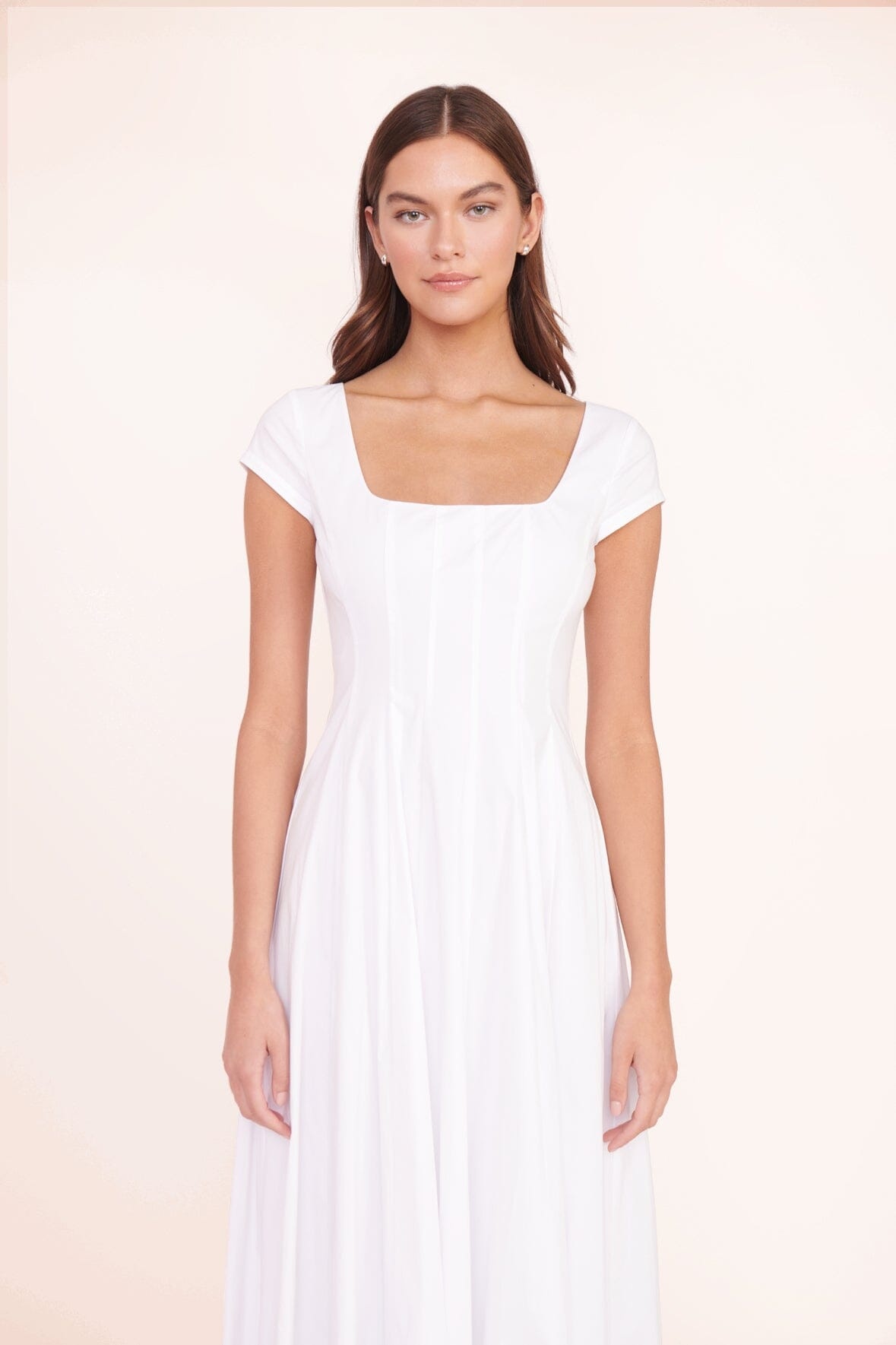 STAUD MAXI SHORT SLEEVE WELLS DRESS WHITE - 4