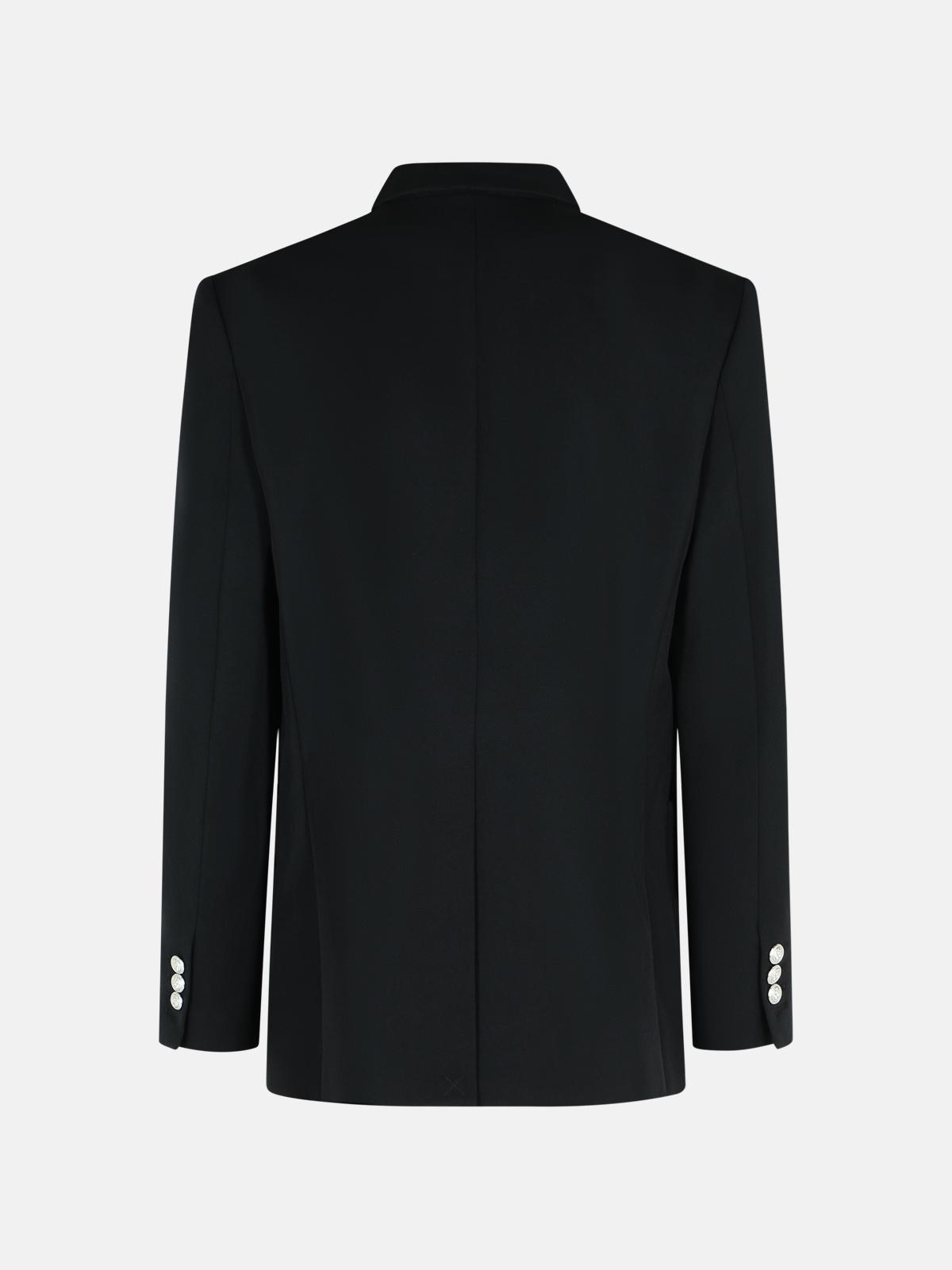BLACK VIRGIN WOOL BLAZER - 3