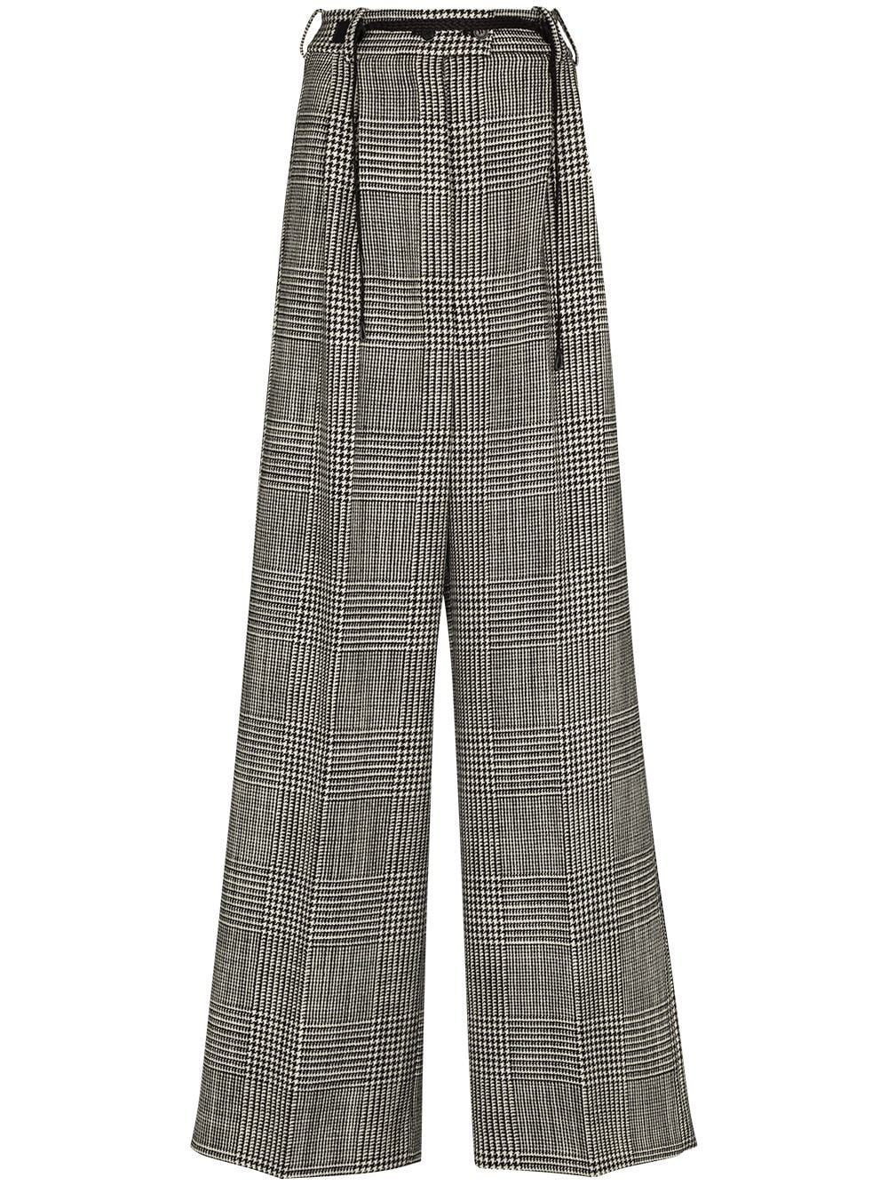 Prince of Wales wide-leg trousers - 1