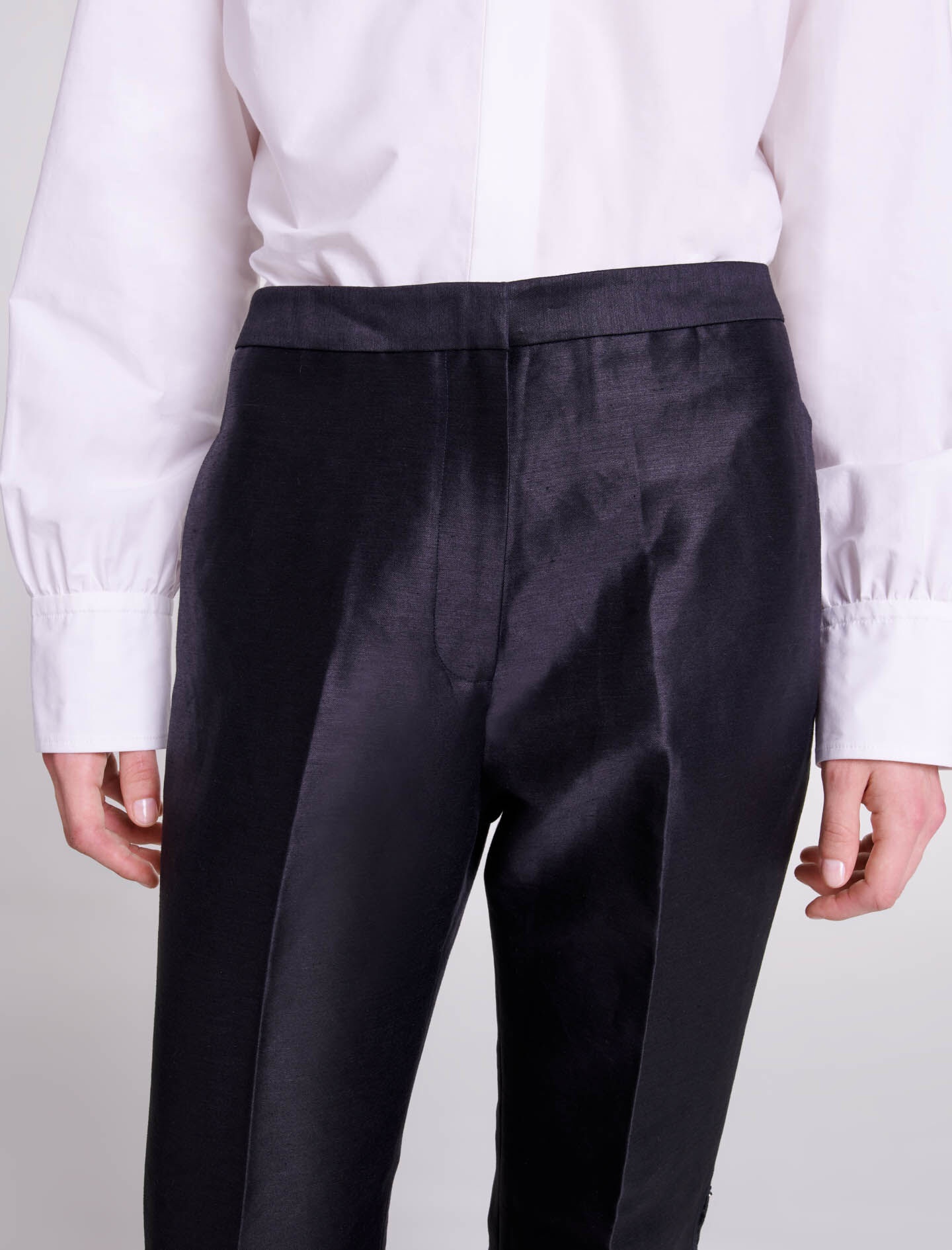 Openwork flared trousers - 7