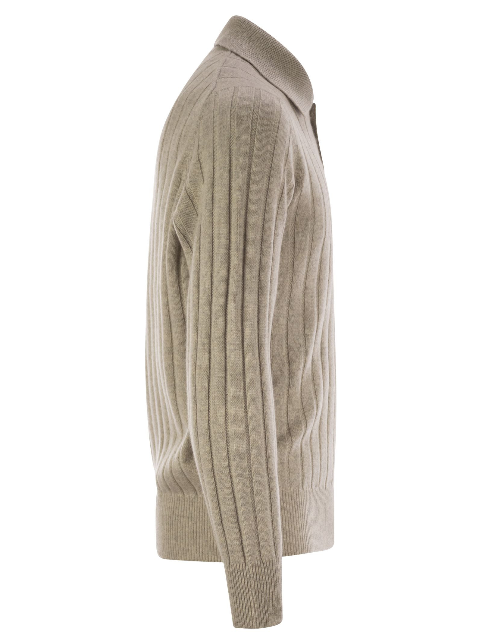Brunello Cucinelli Men Cashmere Knit Polo Shirt - 3