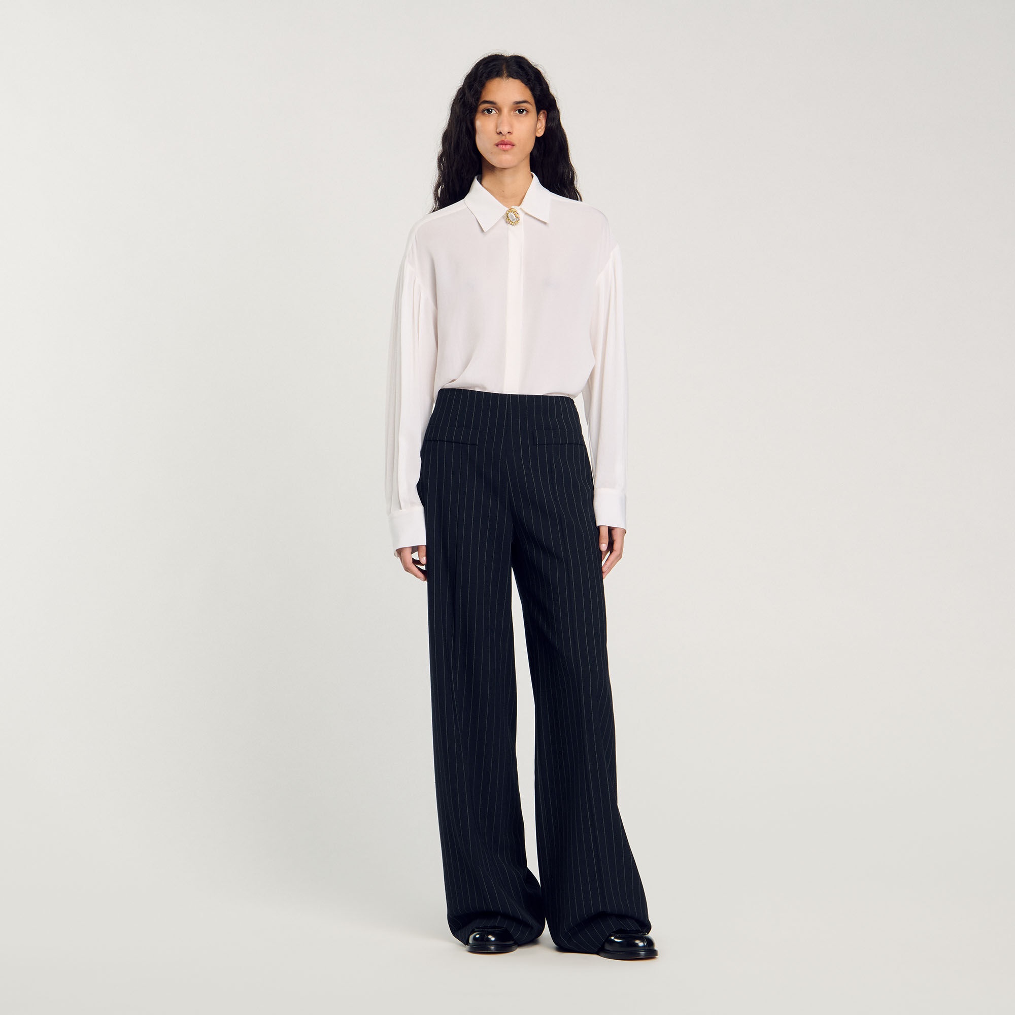 CHALK-STRIPED STRAIGHT-LEG TROUSERS - 3