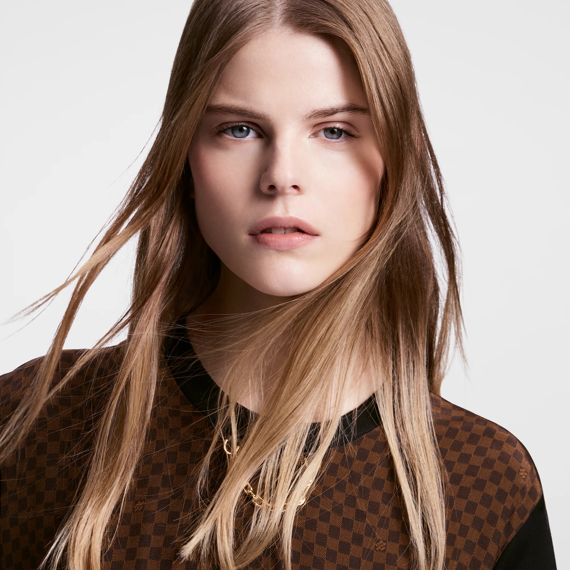 Damier Front Drawstring Dress - 2