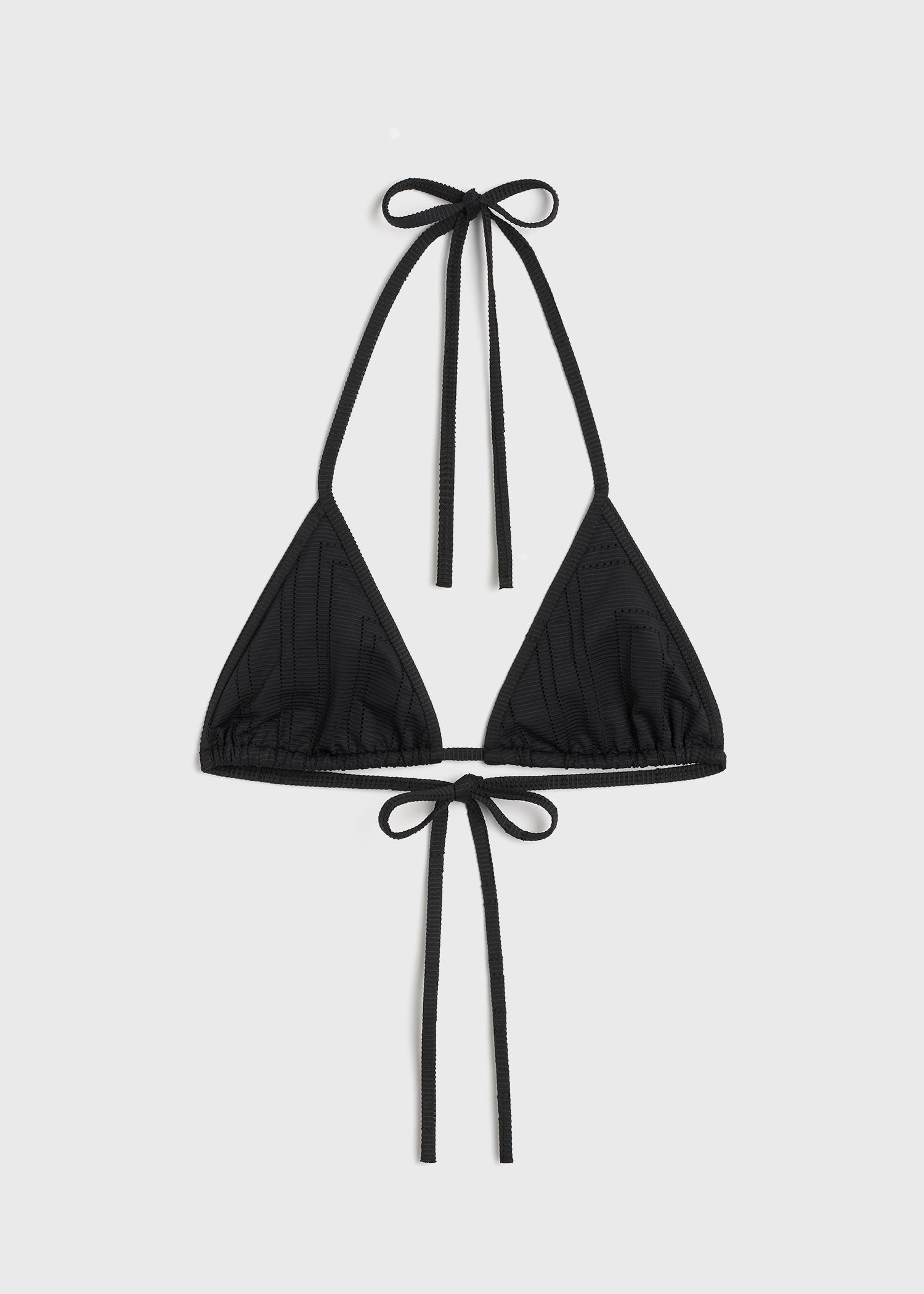 Monogram pointelle bikini top black - 2