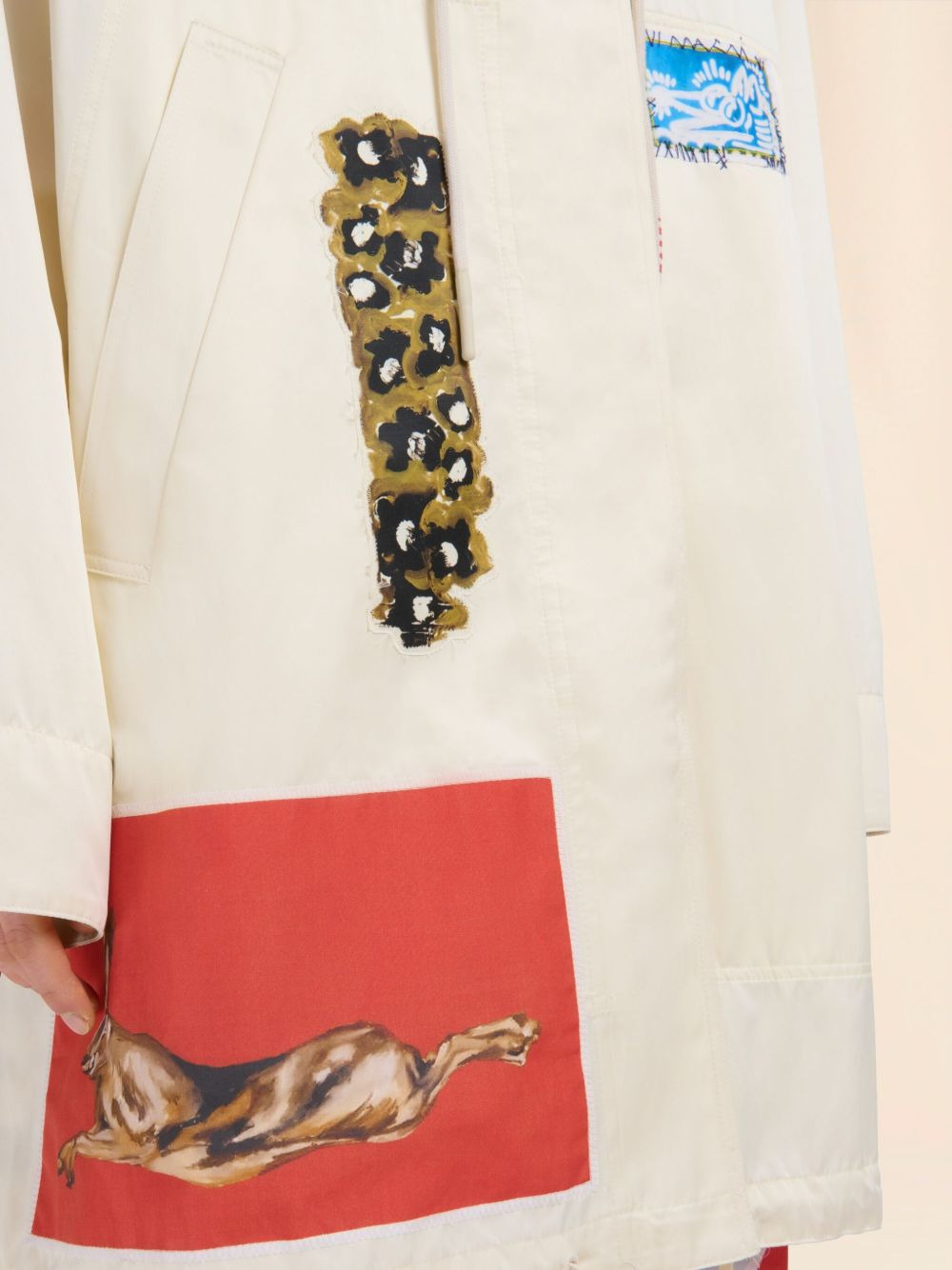 patchwork hooded parka - 5