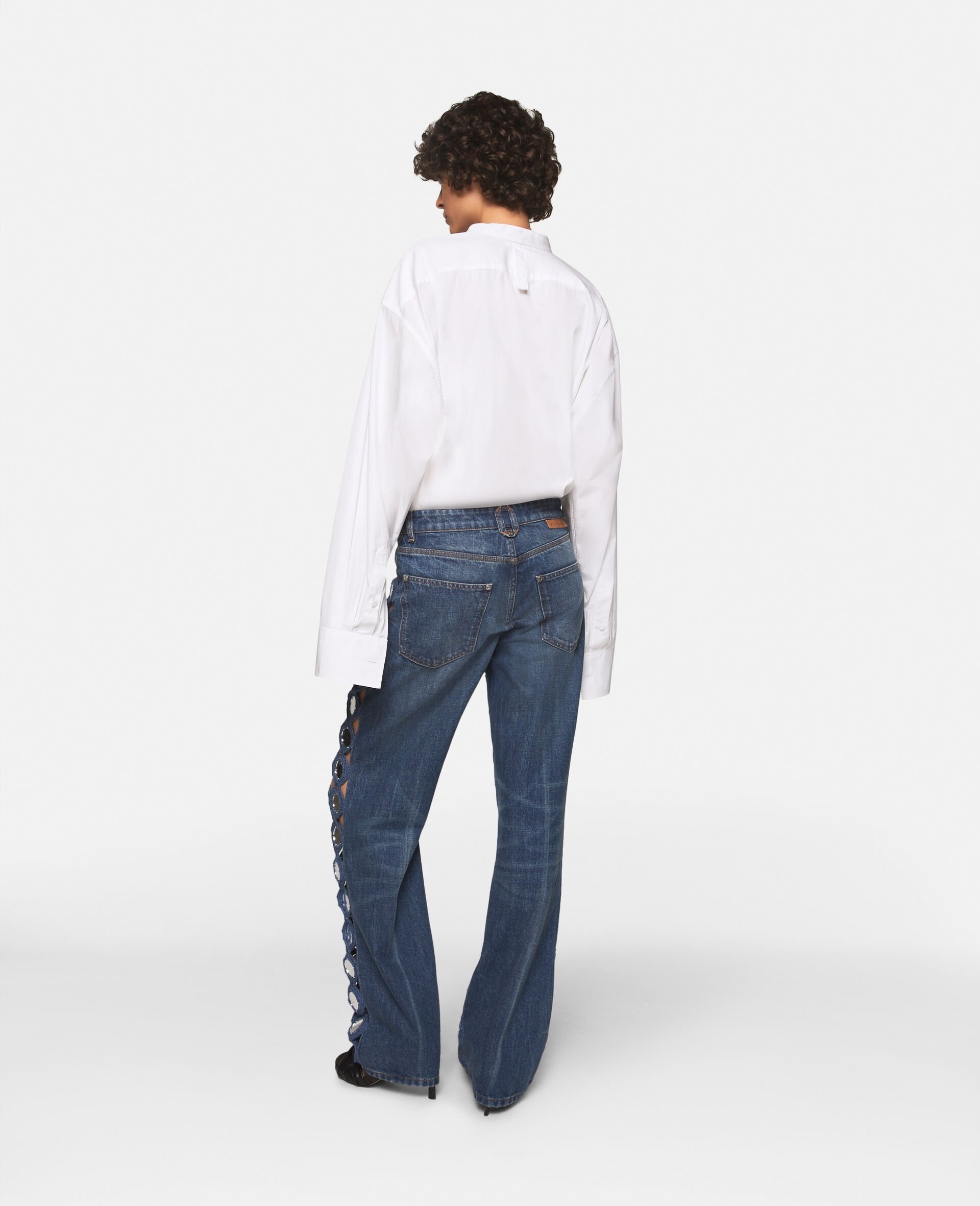 Mirror-Embellished High-Rise Denim Jeans - 4