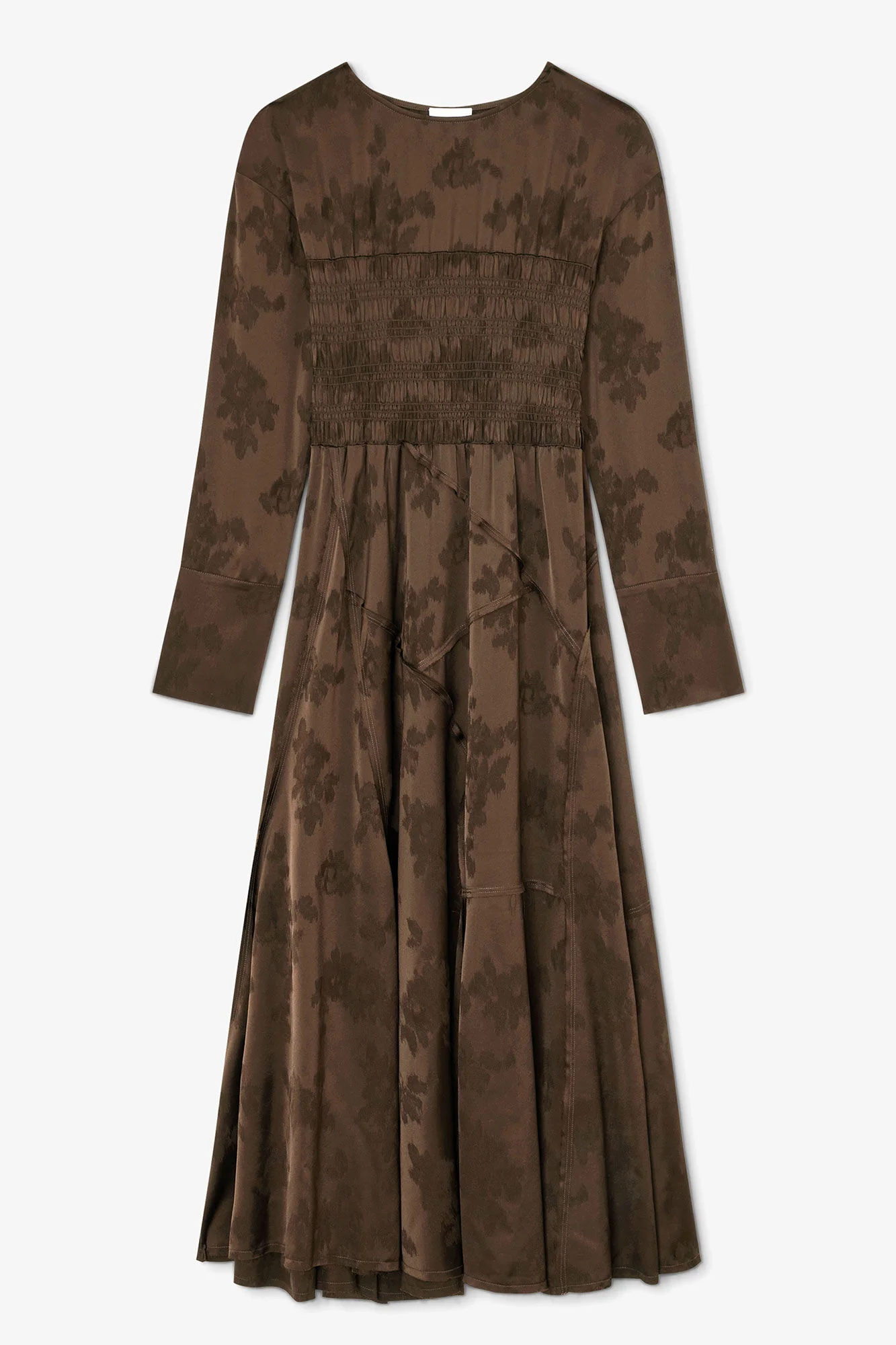 DRESS IN BROWN SATIN - 1