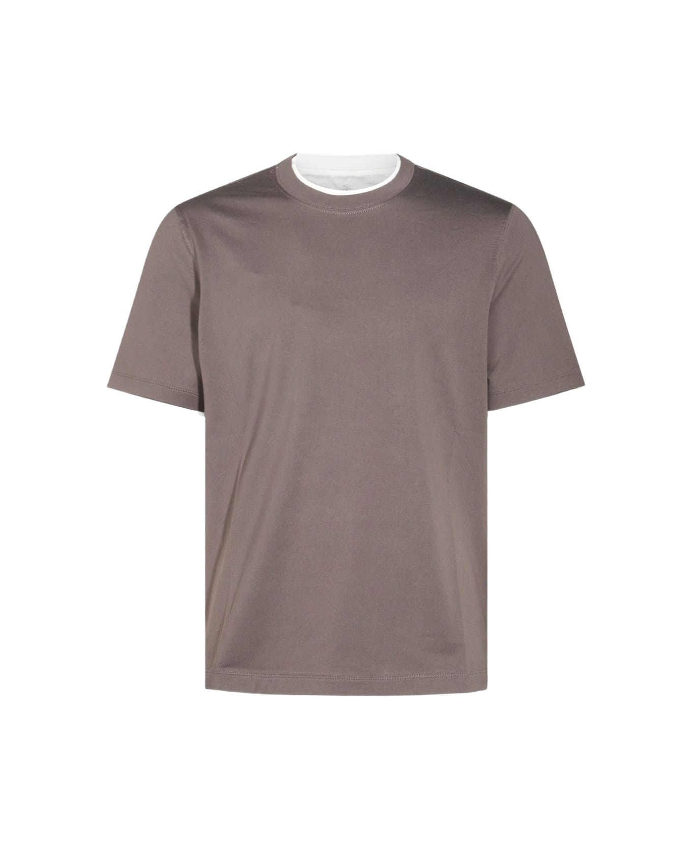 Brown Cotton T-shirt - 1
