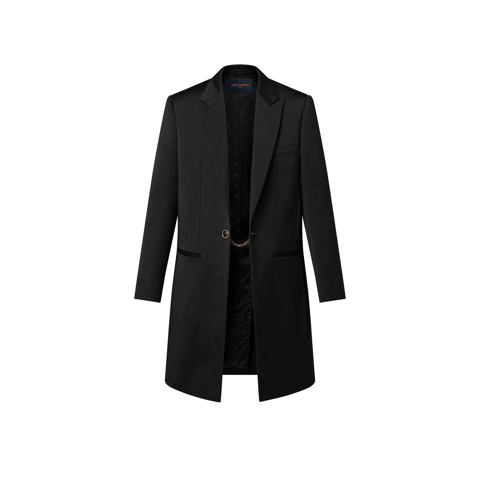 Jewel Button Tuxedo Coat - 1